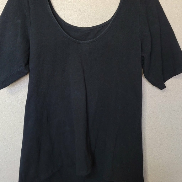Torrid ● Tee Sz 2 Black Puff Sleeves T-Shirt Top Heritage Cotton Slub Scoop Neck - Picture 4 of 6